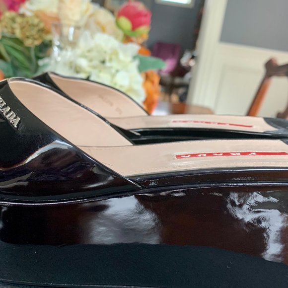 Prada Black Patent Platform Sandals-37.5/7.5-8 - Picture 4 of 12